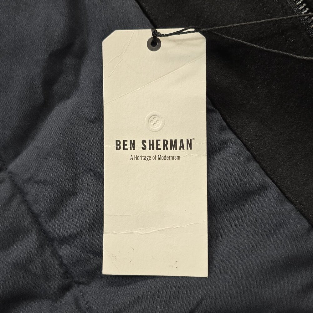 Ben Sherman Wool Blend Black Military Utility Jacket - Men XXL Quilted Lining - Picture 12 of 12